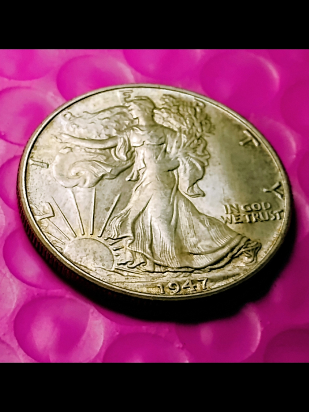 1947 Walking Liberty Half Dollar Coin -90% Silver CIRCULATED ACTUAL Coin